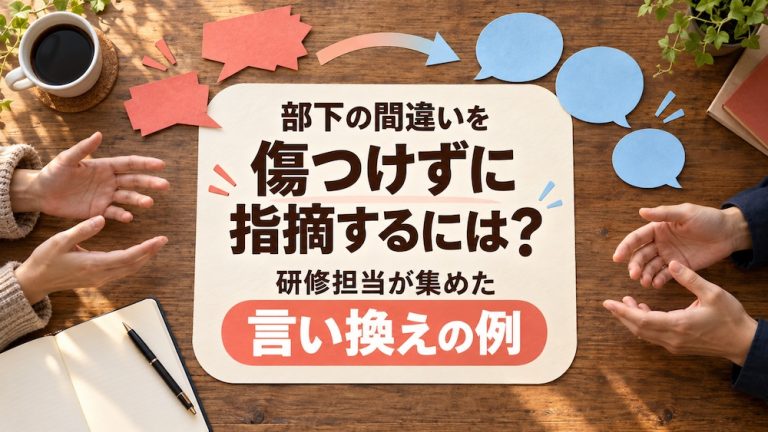 部下の間違いを傷つけずに指摘するには？研修担当が集めた言い換えの例